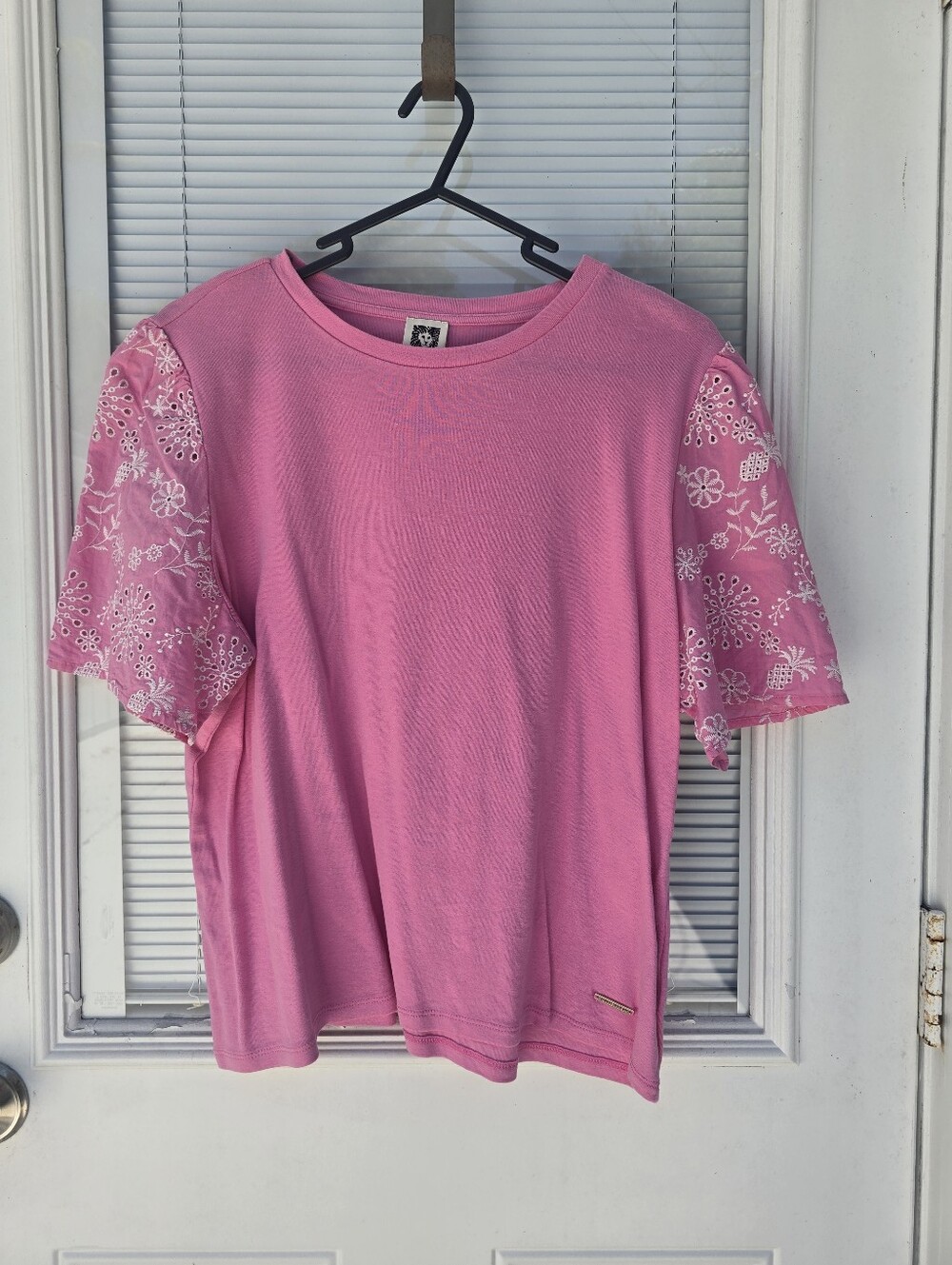 Anne Klein Eyelet Sleeve Tee